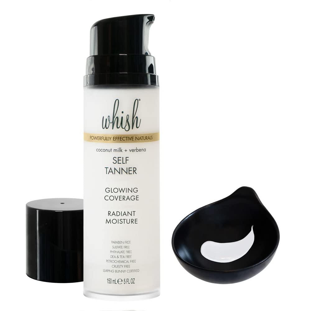 Whish - Coconut Milk Self Tanner - Streak Free Coverage - Radiant Hydration - Natural Tan Look - All Skin Tones -5 oz